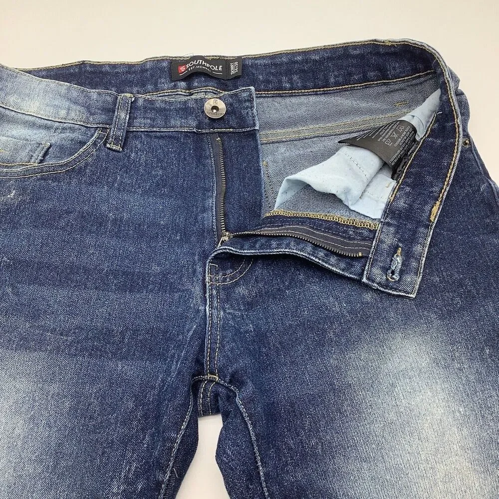 Southpole Mens Skinny‎ Jeans Blue Size 34 x 30 (Actual 34 x 29)